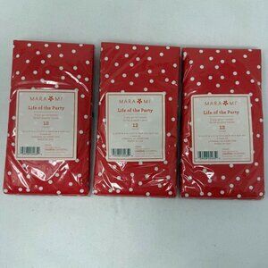 Mara Mi Paper Napkins Guest Towels Decoupage 3 Ply Red White Polka Dot Mod Podge